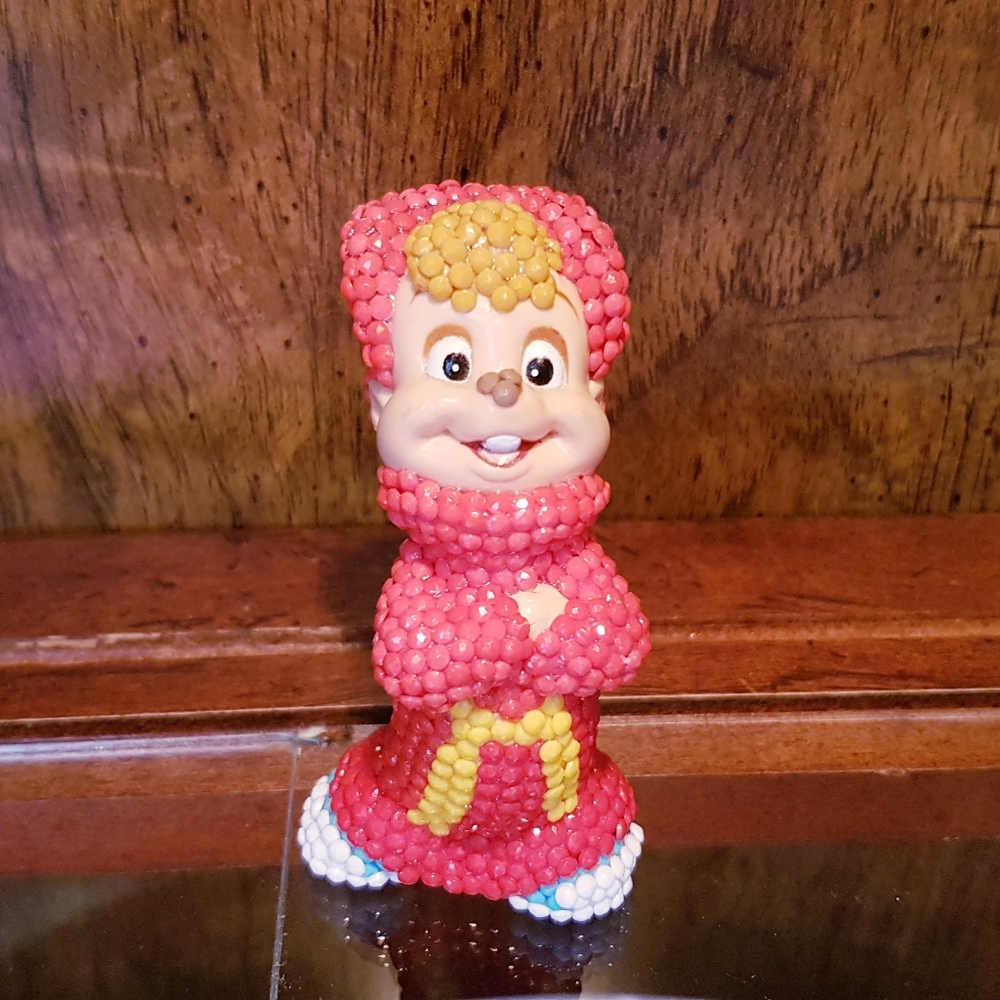 1990 Alvin and the Chipmunks Alvin Figure Beaded Hand Crafted KFC Toy Upcycled